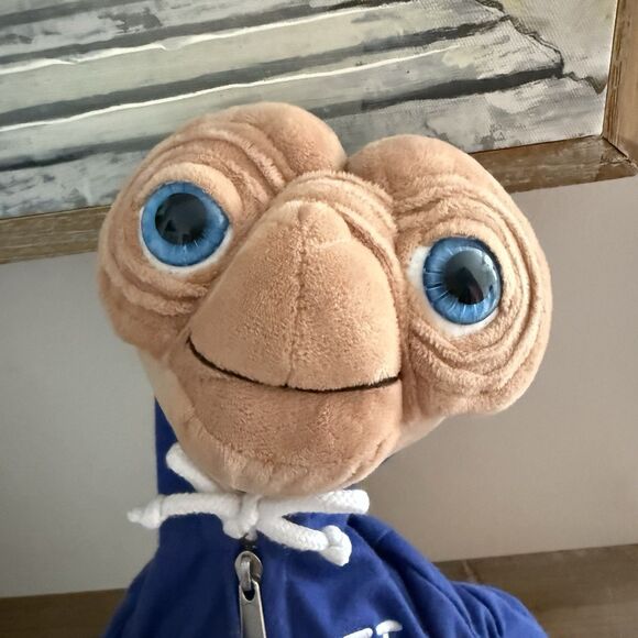 Vintage  E. T. Extra Terrestrial Plush Doll Blue Jacket 16” Universal Studios - Picture 4 of 7